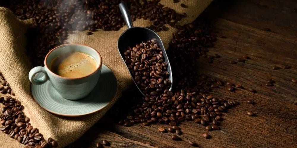 Warm cup of coffee.